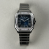 Cartier Santos Medium Like New Full Set 2022 Blue Diamond