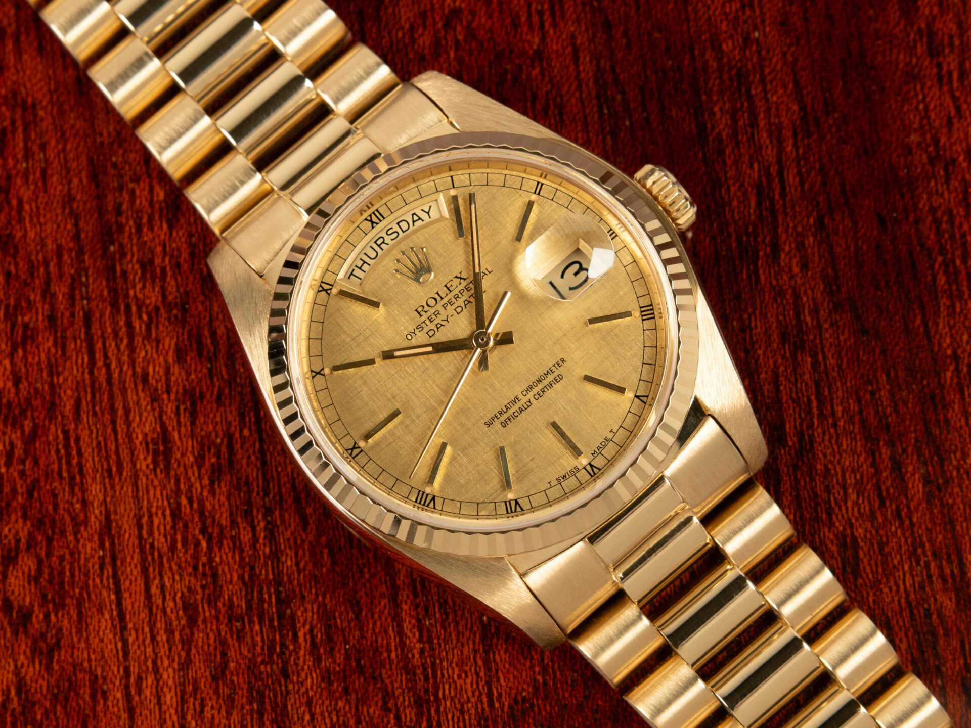 Rolex Day-Date 36 Linen Dial Ref. 18038 1977 - immagine 2