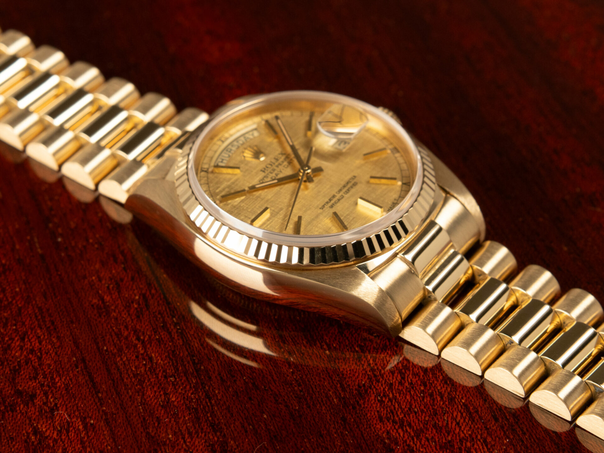 Rolex Day-Date 36 Linen Dial Ref. 18038 1977 - immagine 3