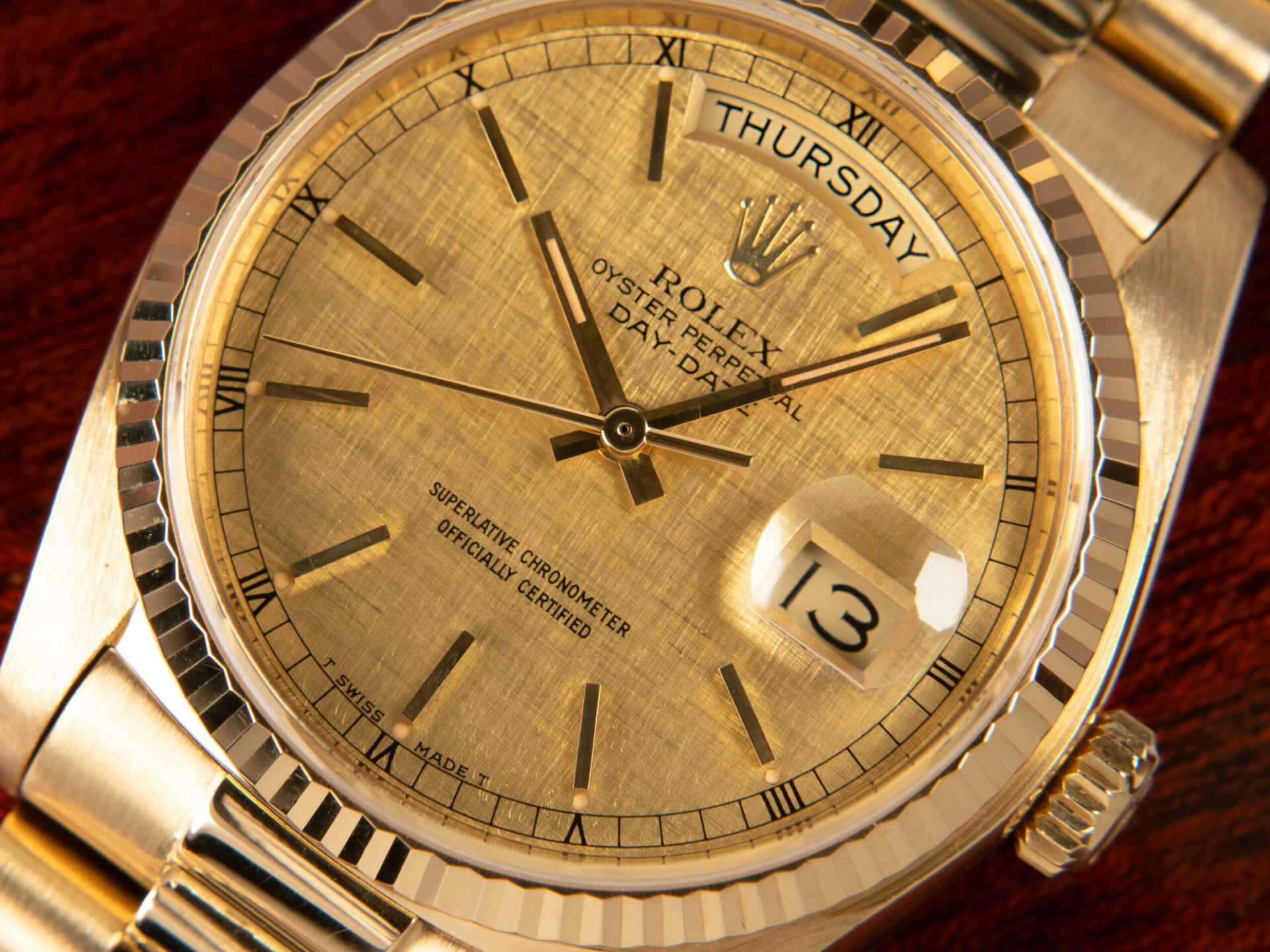 Rolex Day-Date 36 Linen Dial Ref. 18038 1977 - immagine 9