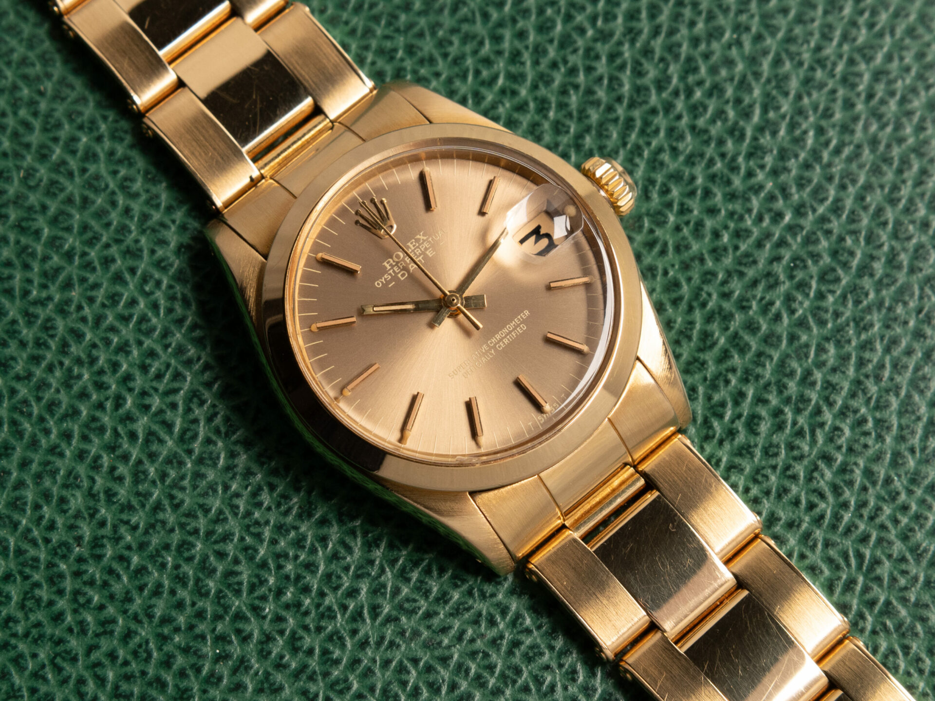 Rolex Date Ref. 6624 Tropical Dial 30 mm 18 k Gold - immagine 3