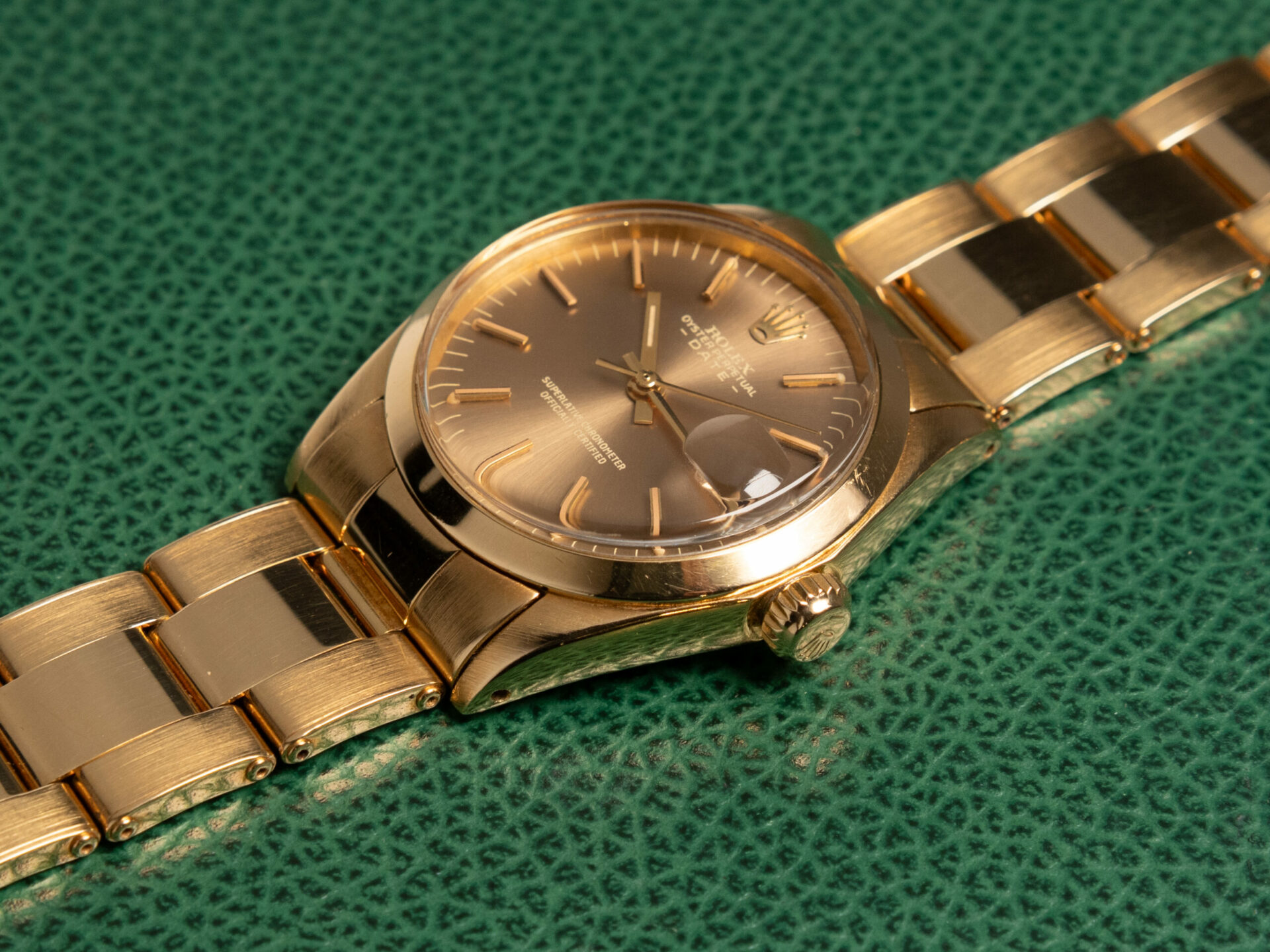 Rolex Date Ref. 6624 Tropical Dial 30 mm 18 k Gold - immagine 6