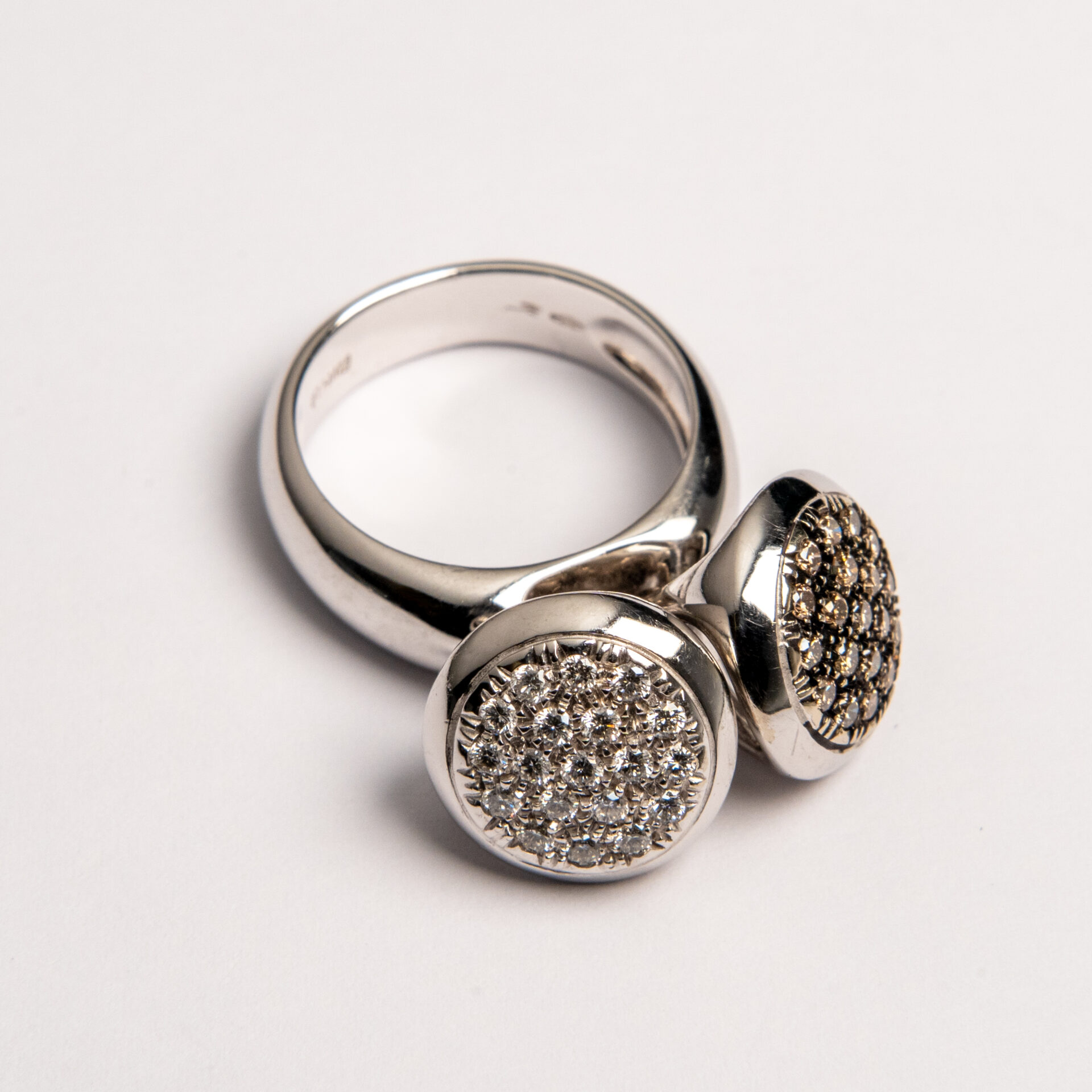 Anello Gavello Oro Bianco e Diamanti