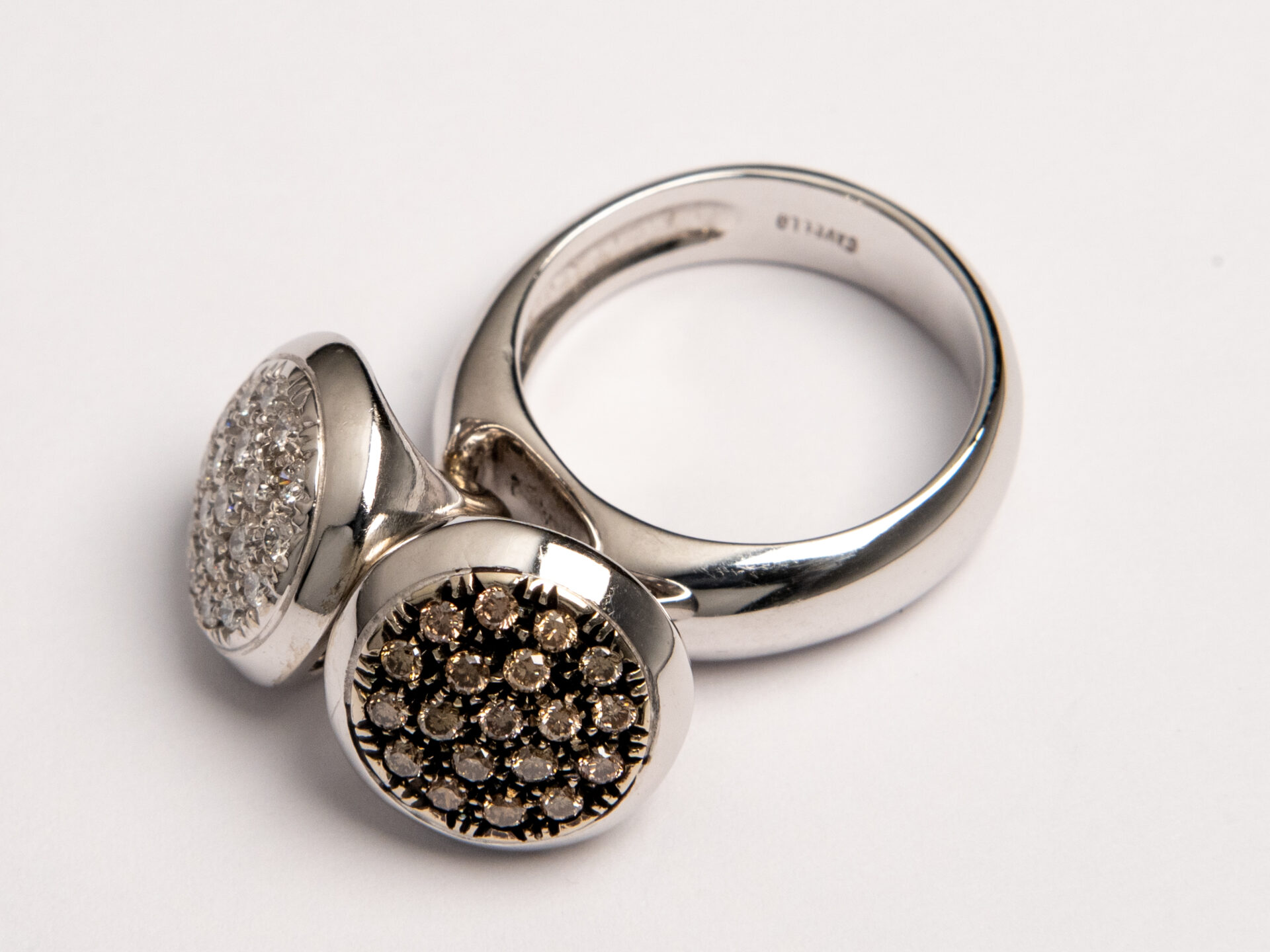 Anello Gavello Oro Bianco e Diamanti - immagine 2