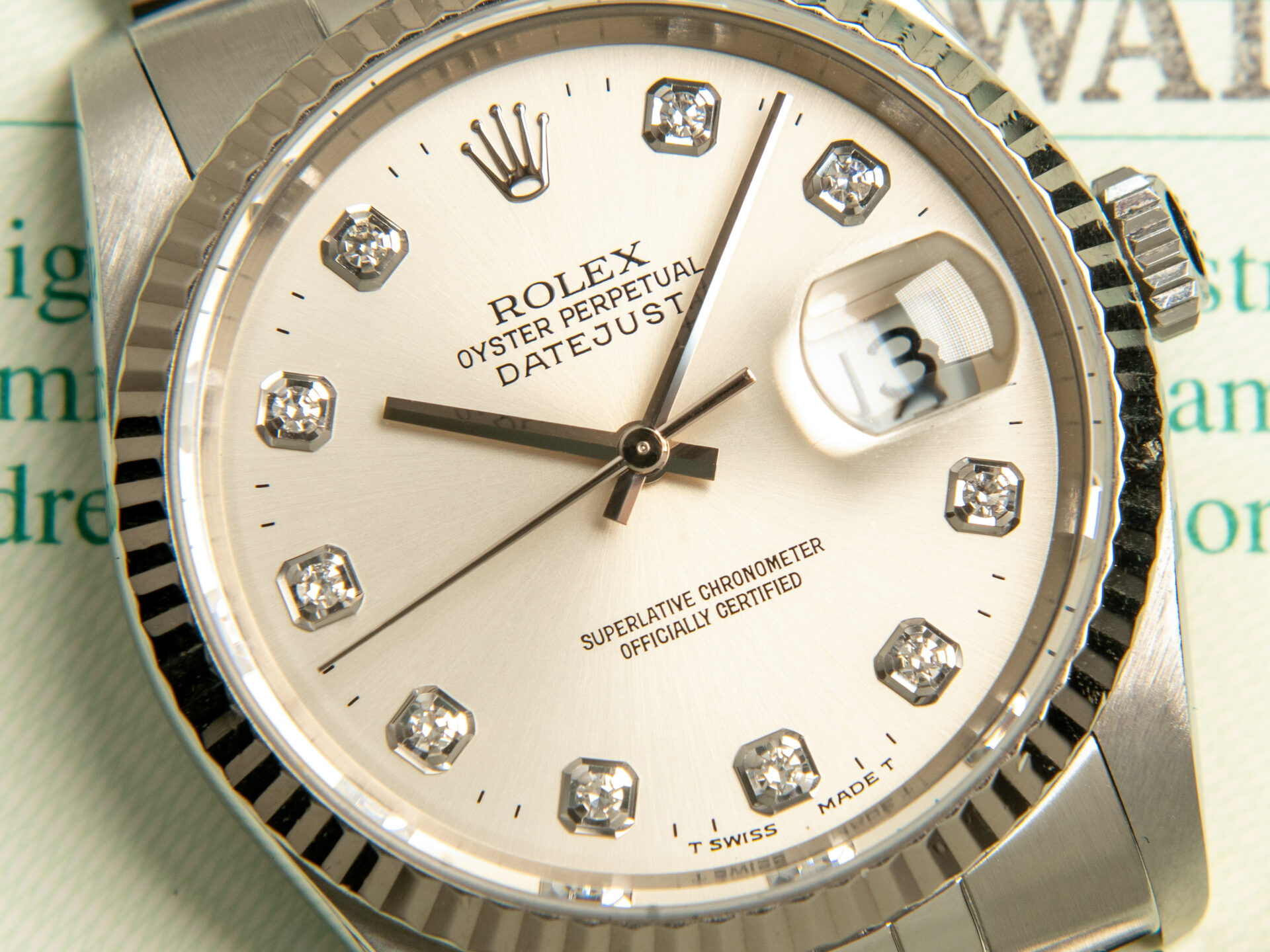 Rolex Datejust 36 Official Service Diamond Dial 16234 Jubilee Full Set - immagine 6