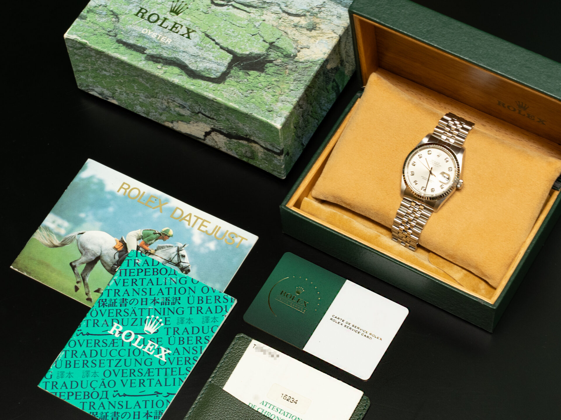 Rolex Datejust 36 Official Service Diamond Dial 16234 Jubilee Full Set - immagine 8